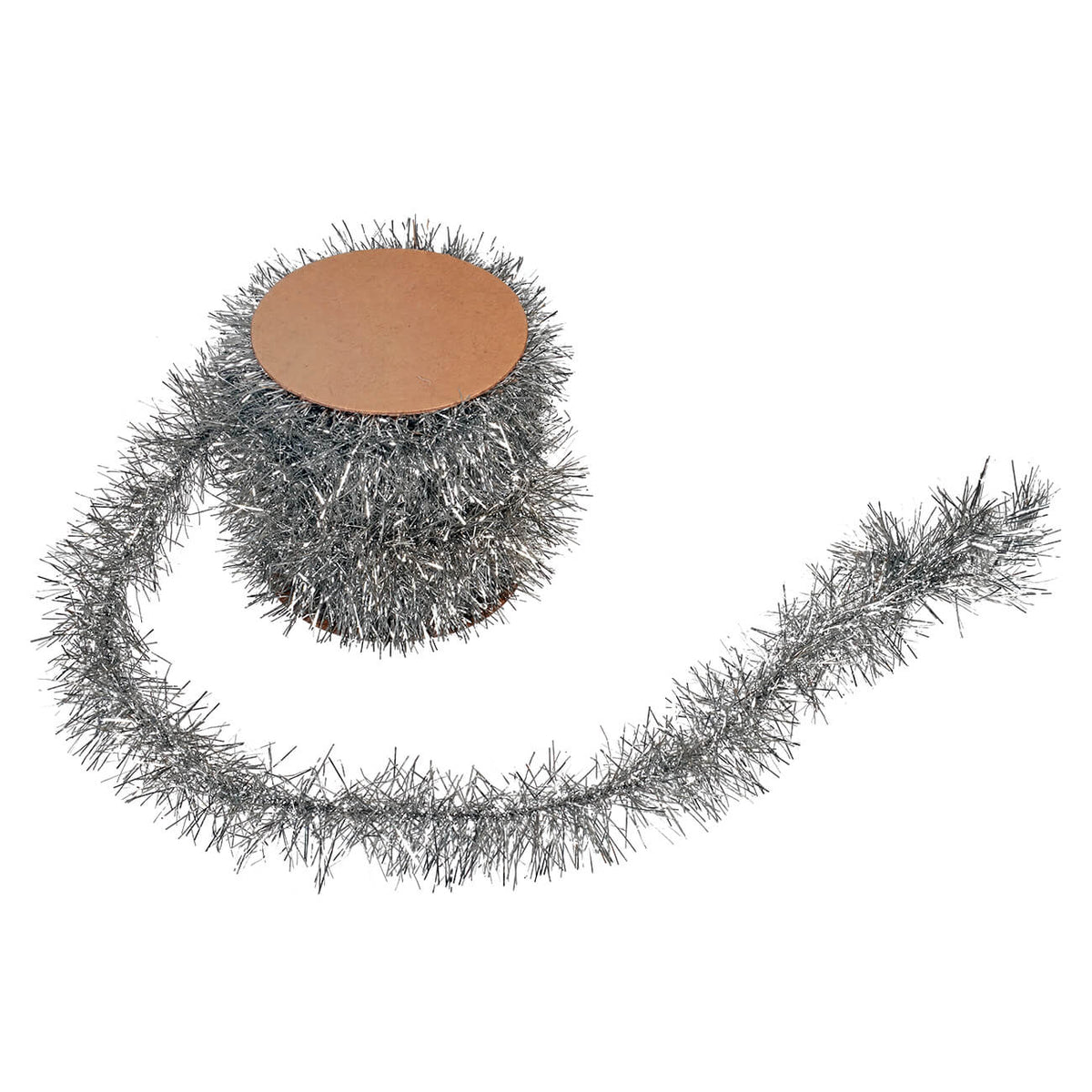 Silver tinsel garland with brown cardboard core perfect for christmas collection silver and gold wreaths garlands decor