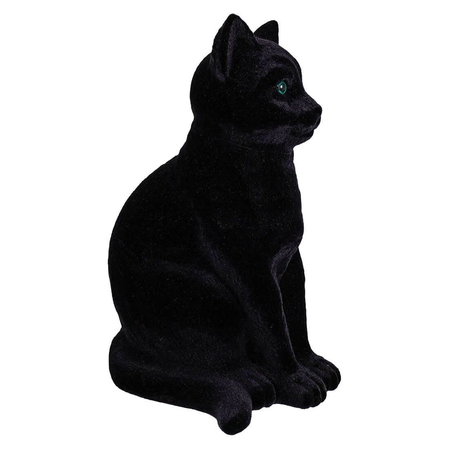 Sitting Flocked GreenEyed Black Cat by One Hundred 80 Degrees Traditions