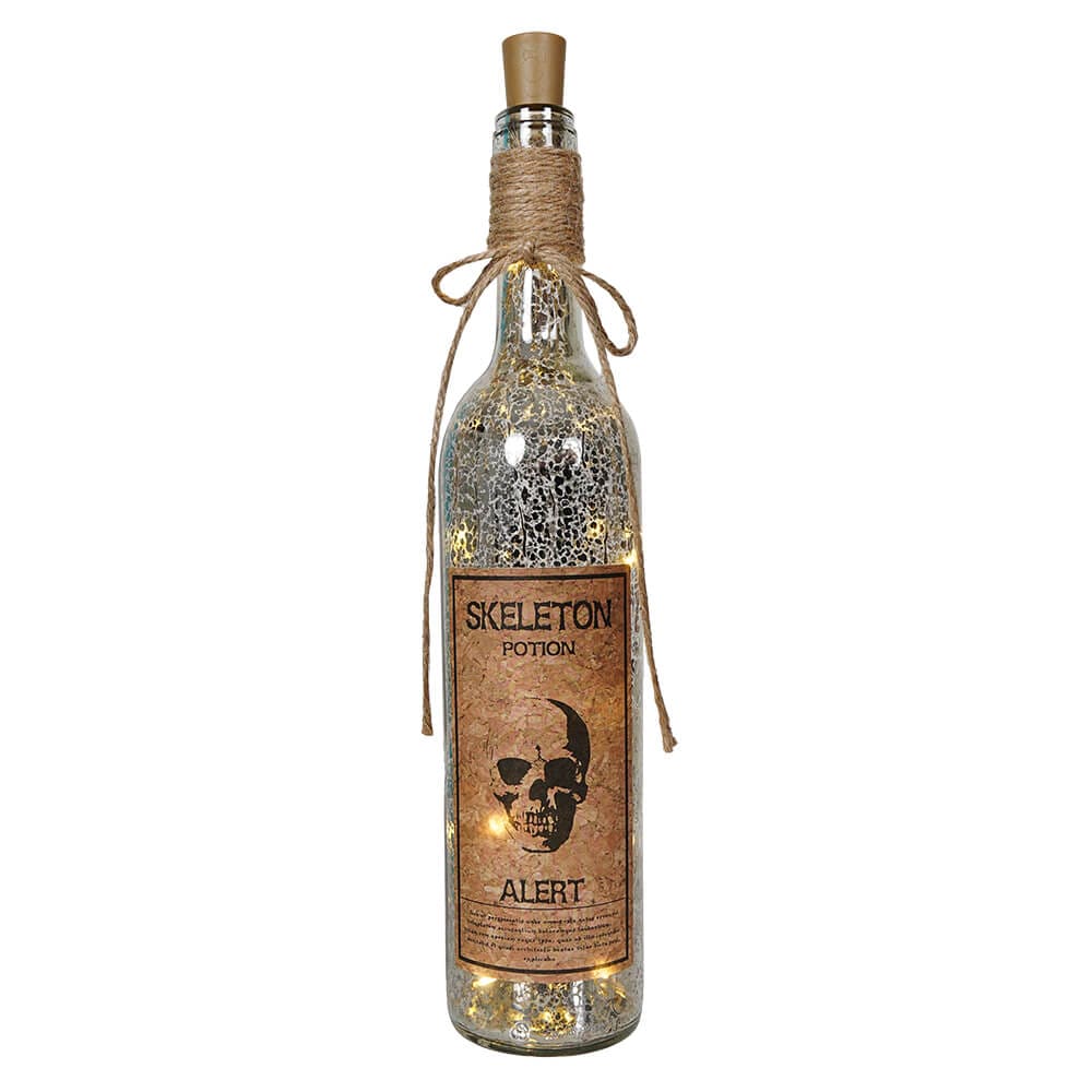 Skeleton Potion LED Mercury Glass Halloween Bottle