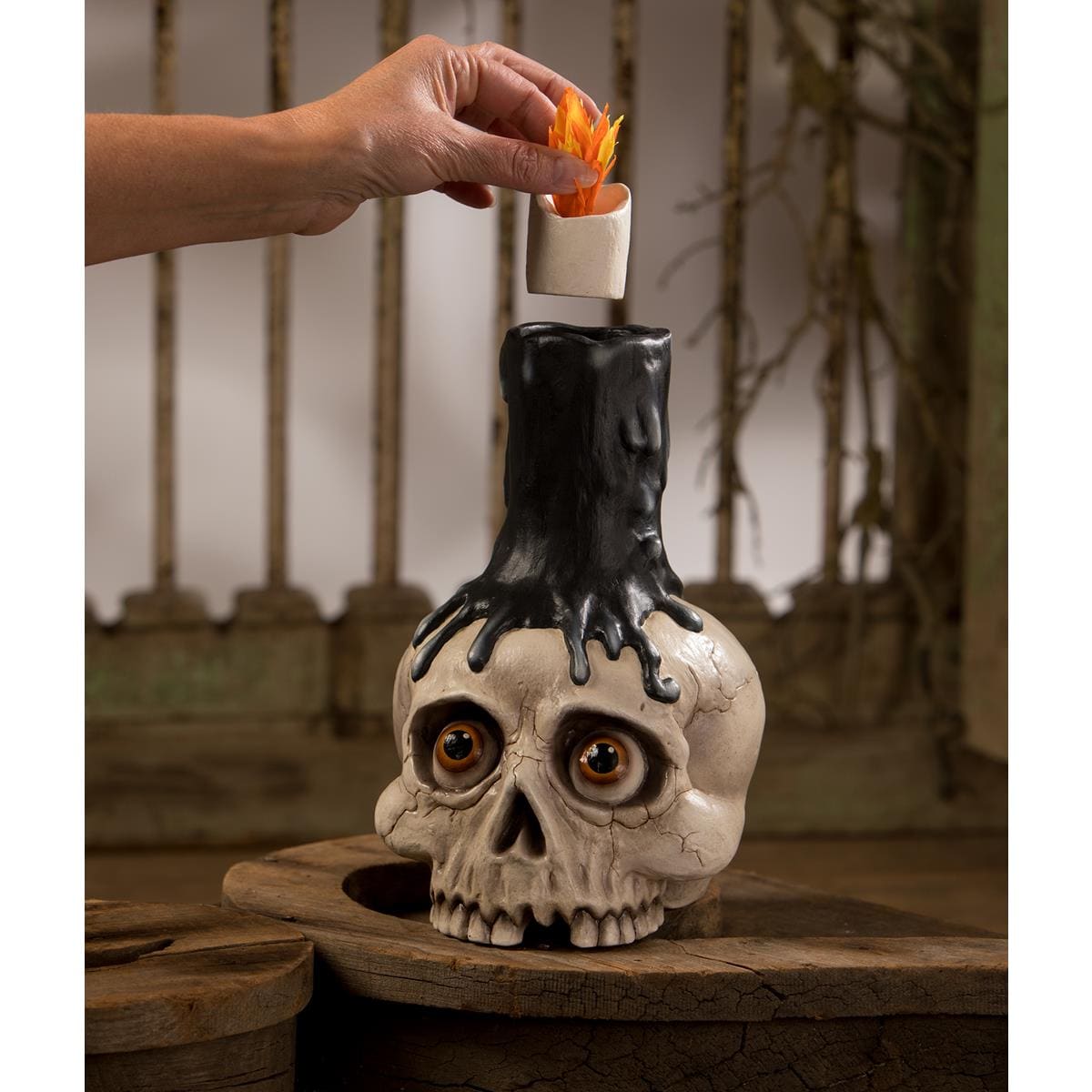 Skull Candle Holder - Halloween