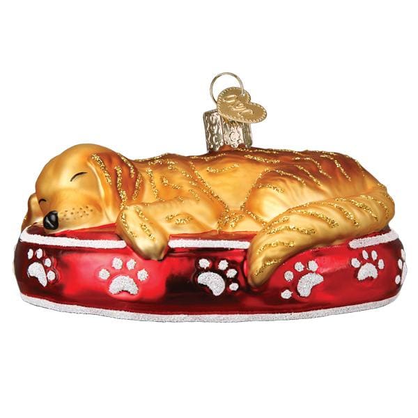 Sleepy Golden Retriever Ornament