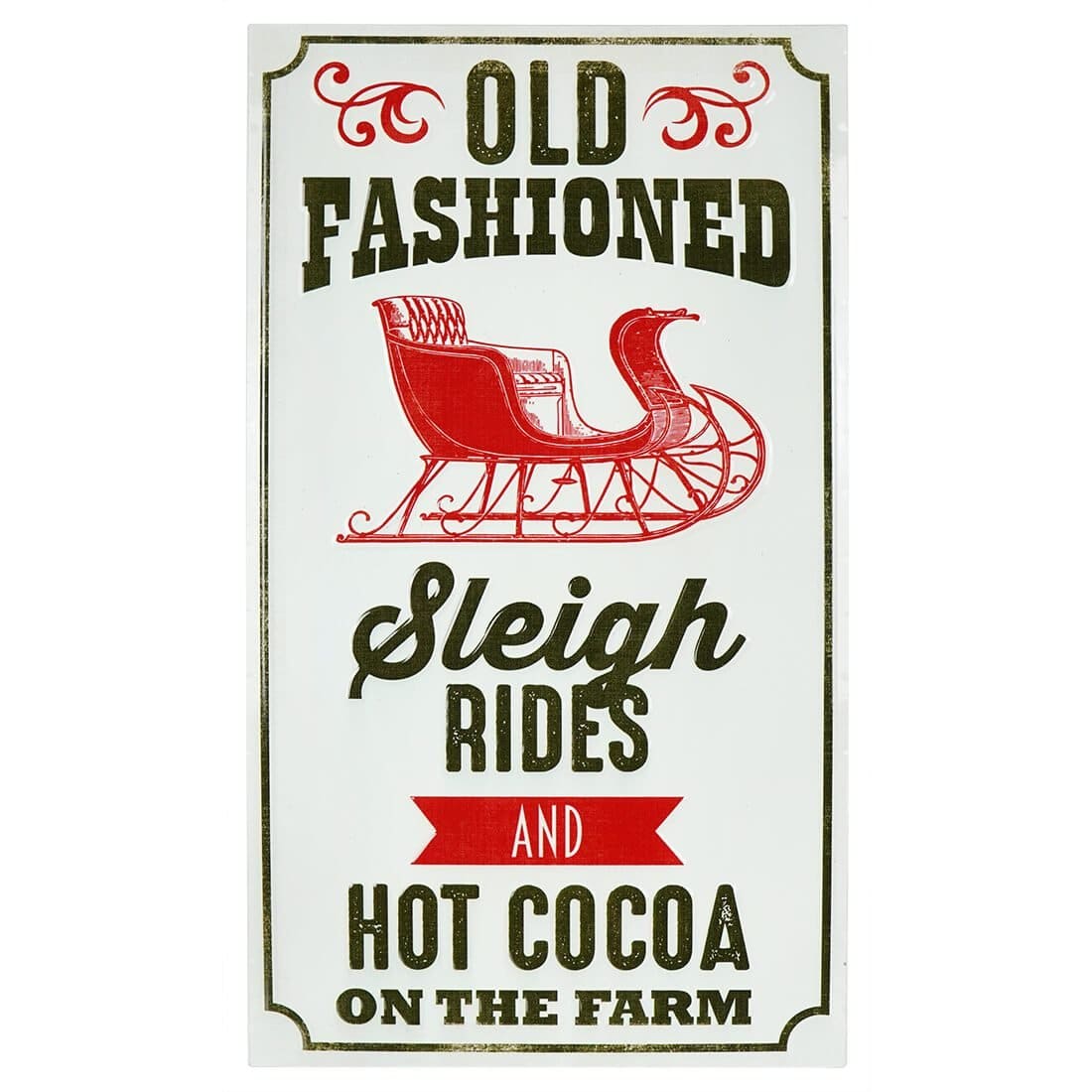 Sleigh Rides Stamped Metal Sign by RAZ Imports – Traditions