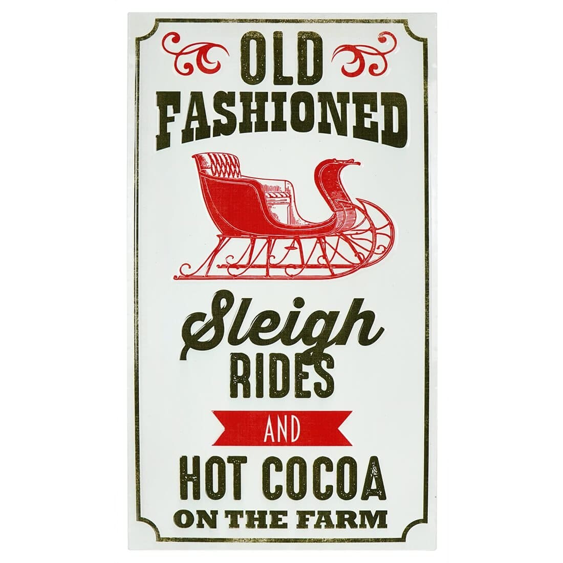 Sleigh Rides Stamped Metal Sign