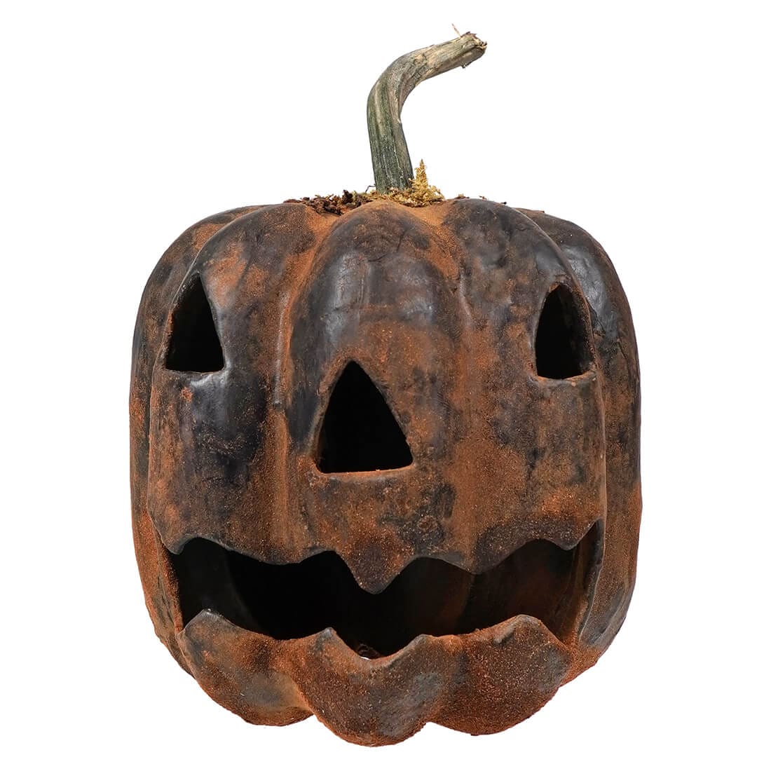 Small Black Oval Carved Pumpkin - Halloween