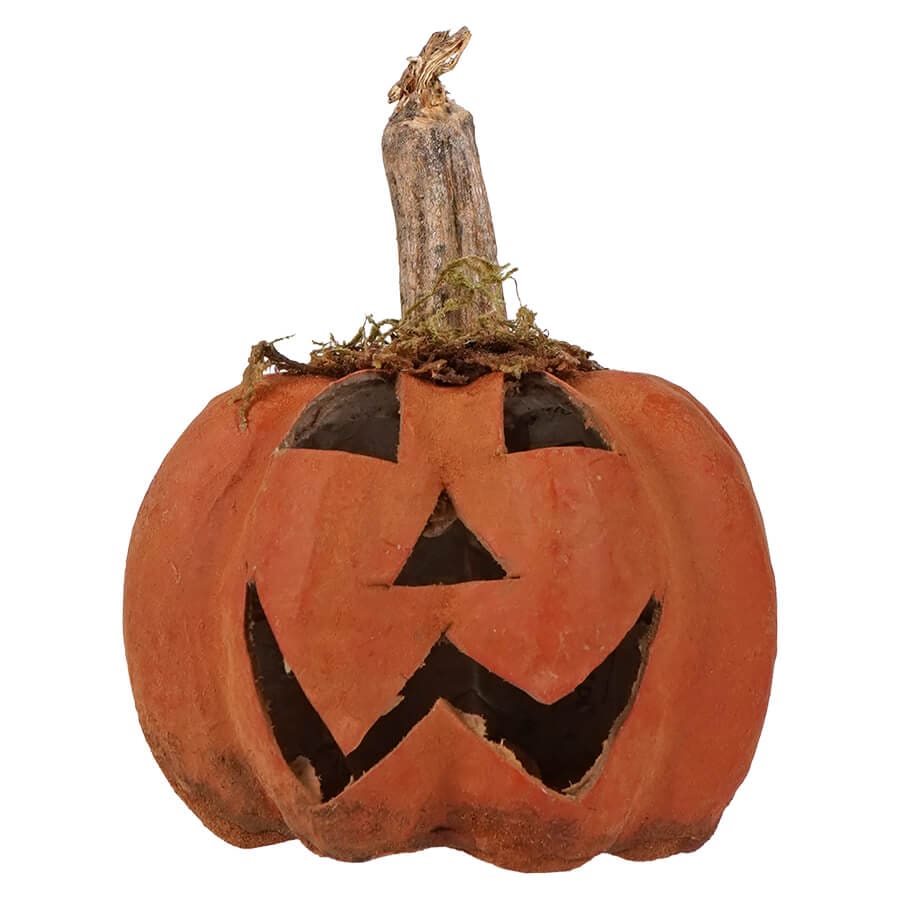 Small Handcrafted Orange Pumpkin Jack-O’-Lantern - Halloween