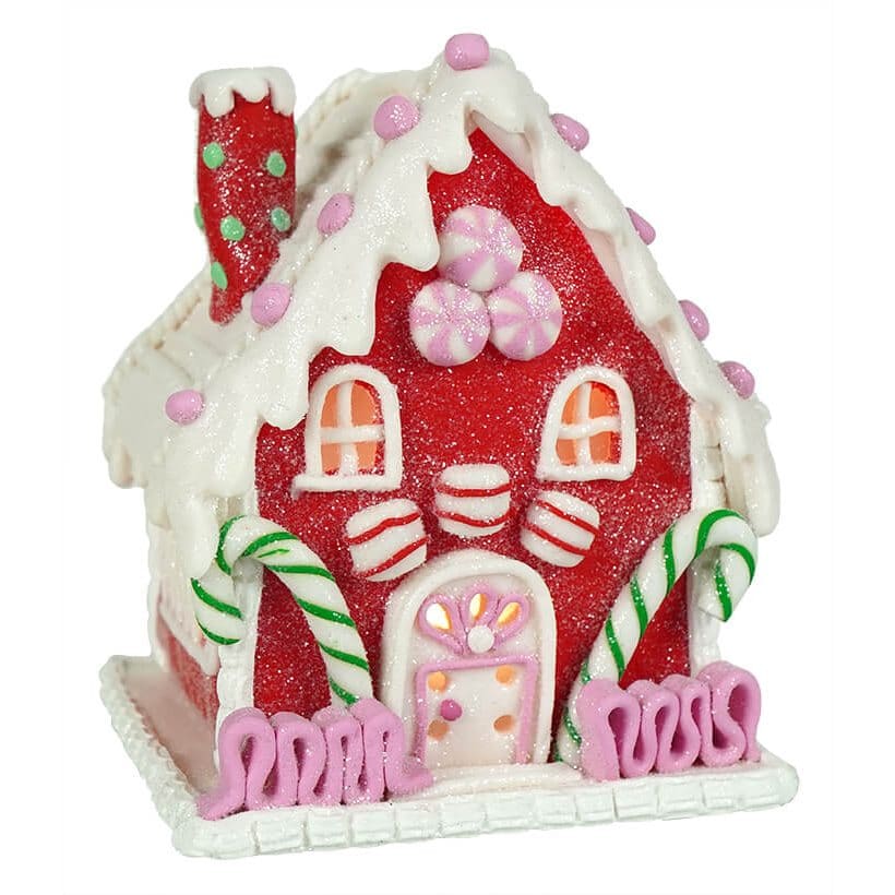 Small Lighted Red Claydough Candy House