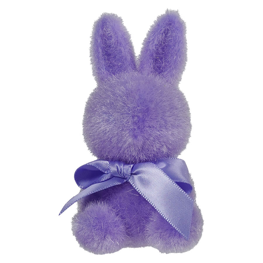 Small Purple Flocked Sitting Bunny by One Hundred 80 Degrees – Traditions