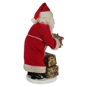 Small Village Santa Claus Holding Present