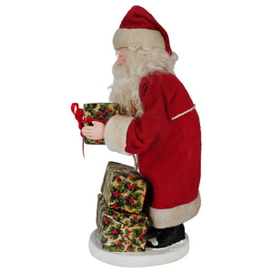 Small Village Santa Claus Holding Present
