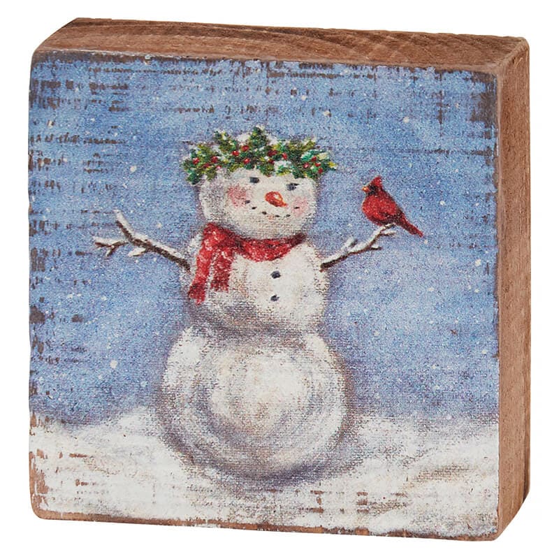 Snow Woman Block Sign - Christmas