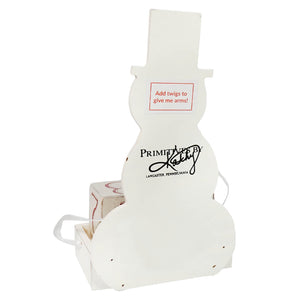 White wooden snowman block countdown stand with a top hat and primitive by kathy lancaster pennsylvania text for snowman decor