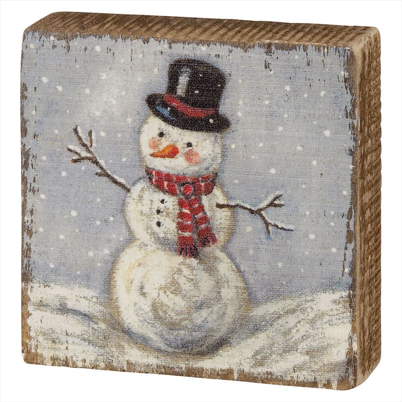 Snowman Block Sign