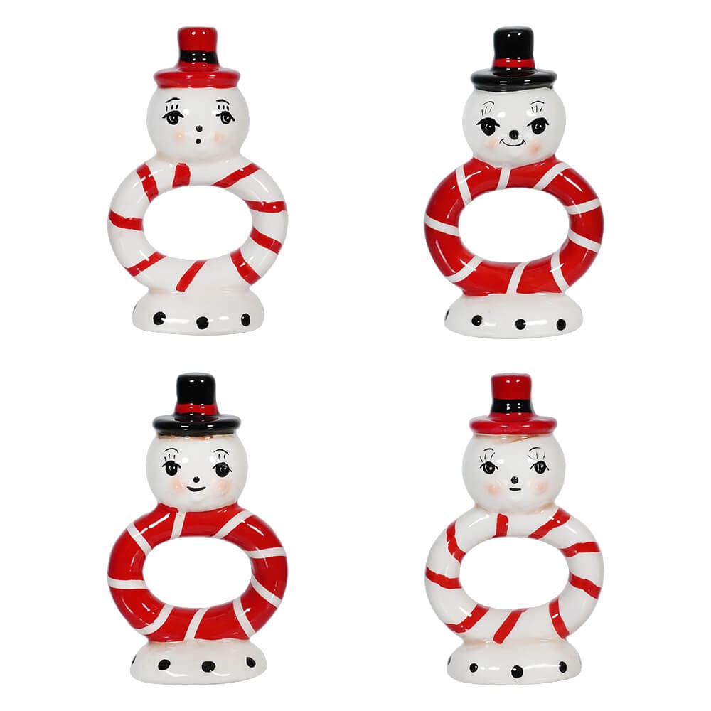 Snowman Napkin Rings Set/4