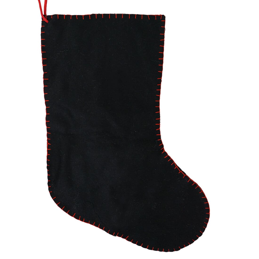 Snowman on Sheep Black Stocking