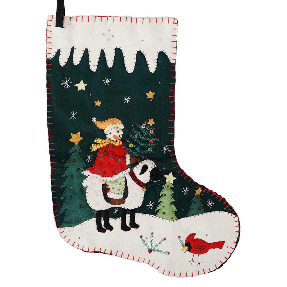 Snowman on Sheep Stocking