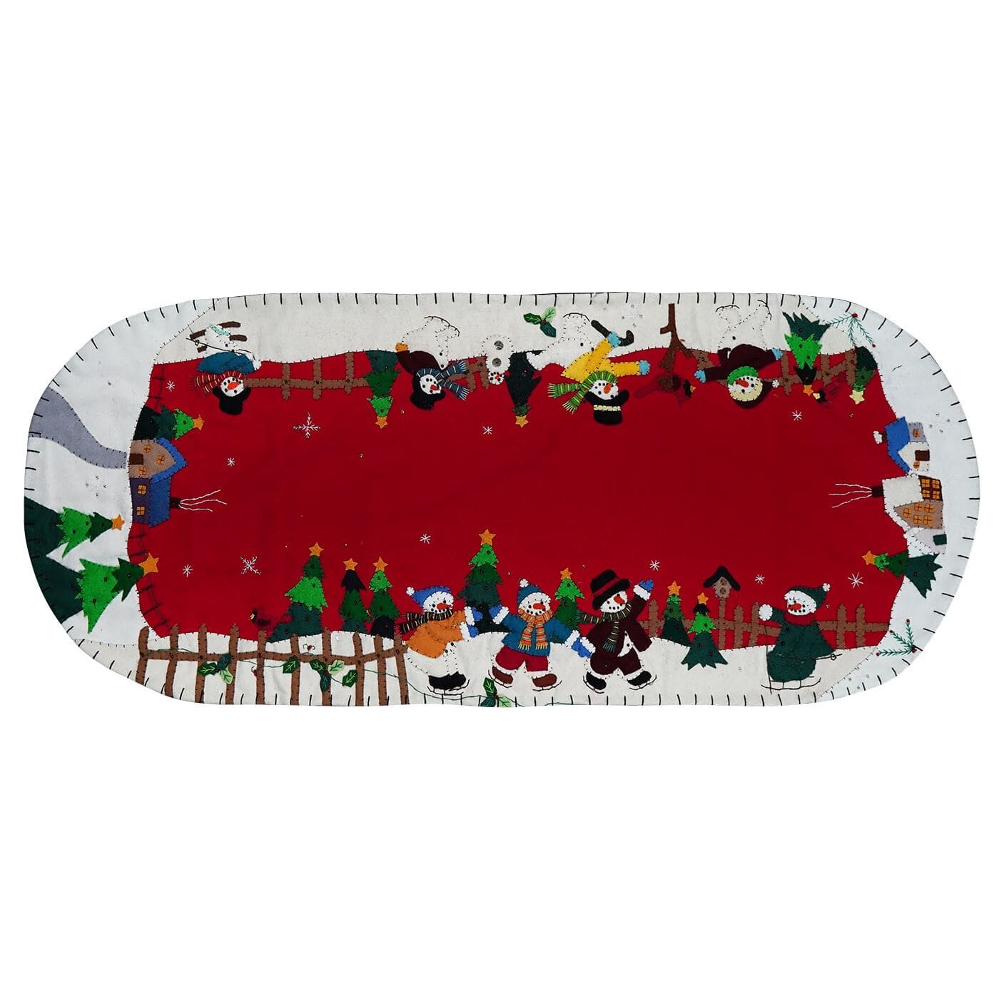 Snowman Village Table Runner