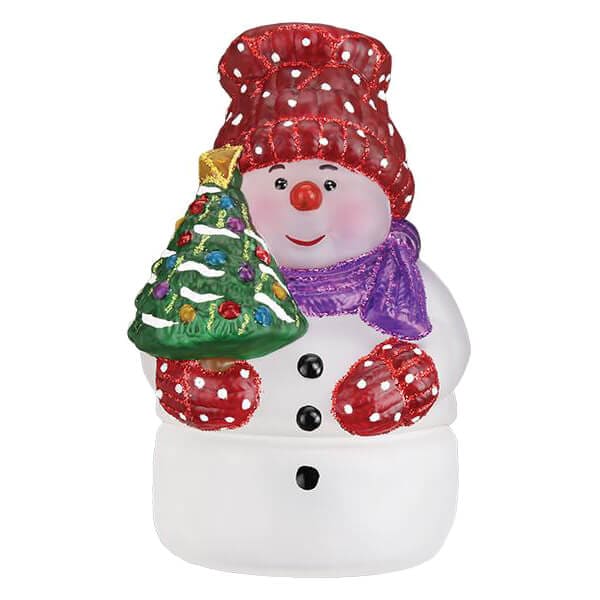 Snowman With Tree Candle Light