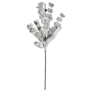 Snowy Glittered Pine Cone Spray