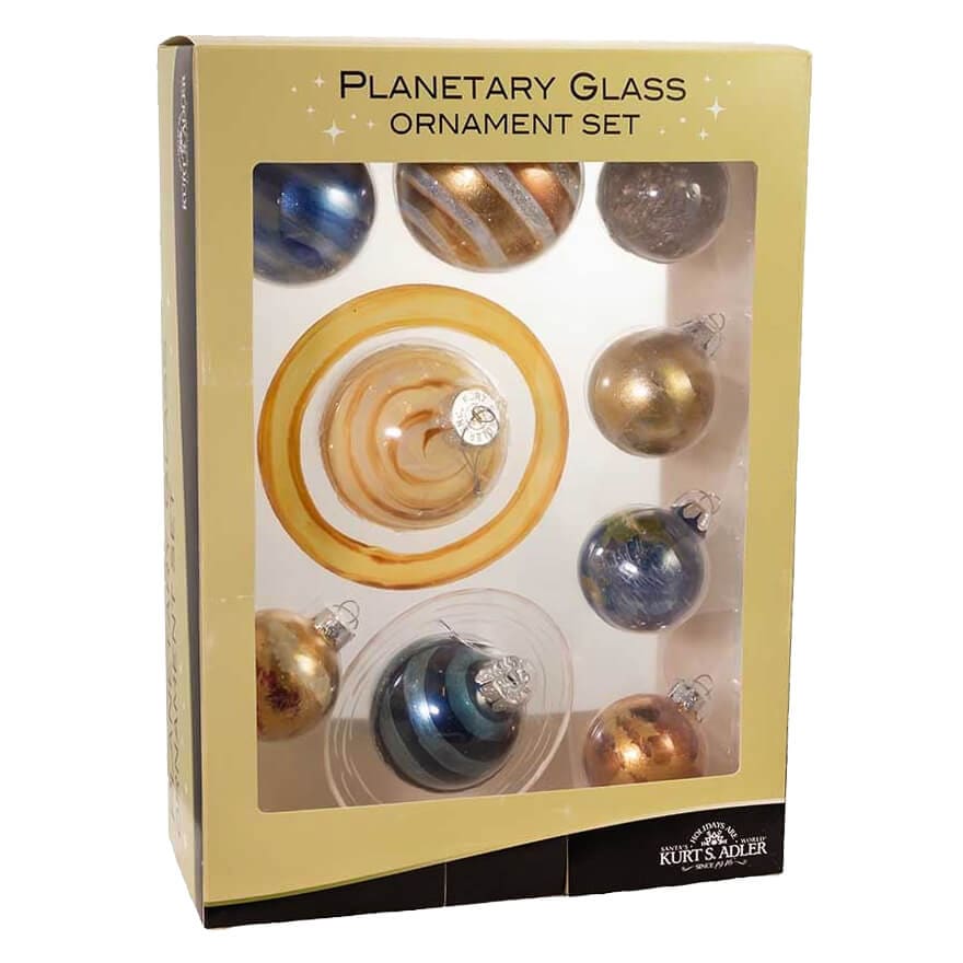 Solar System Plantetary Glass Ornaments Set/9
