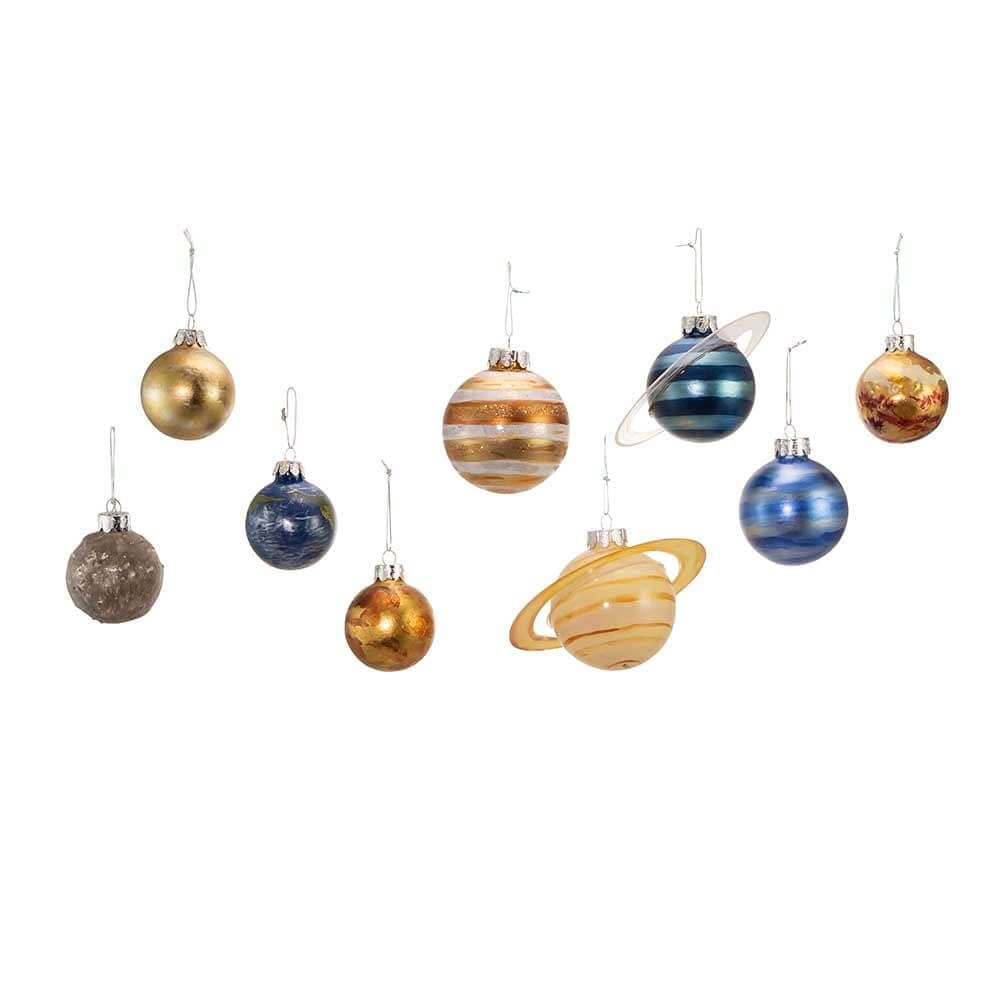 Solar System Plantetary Glass Ornaments Set/9