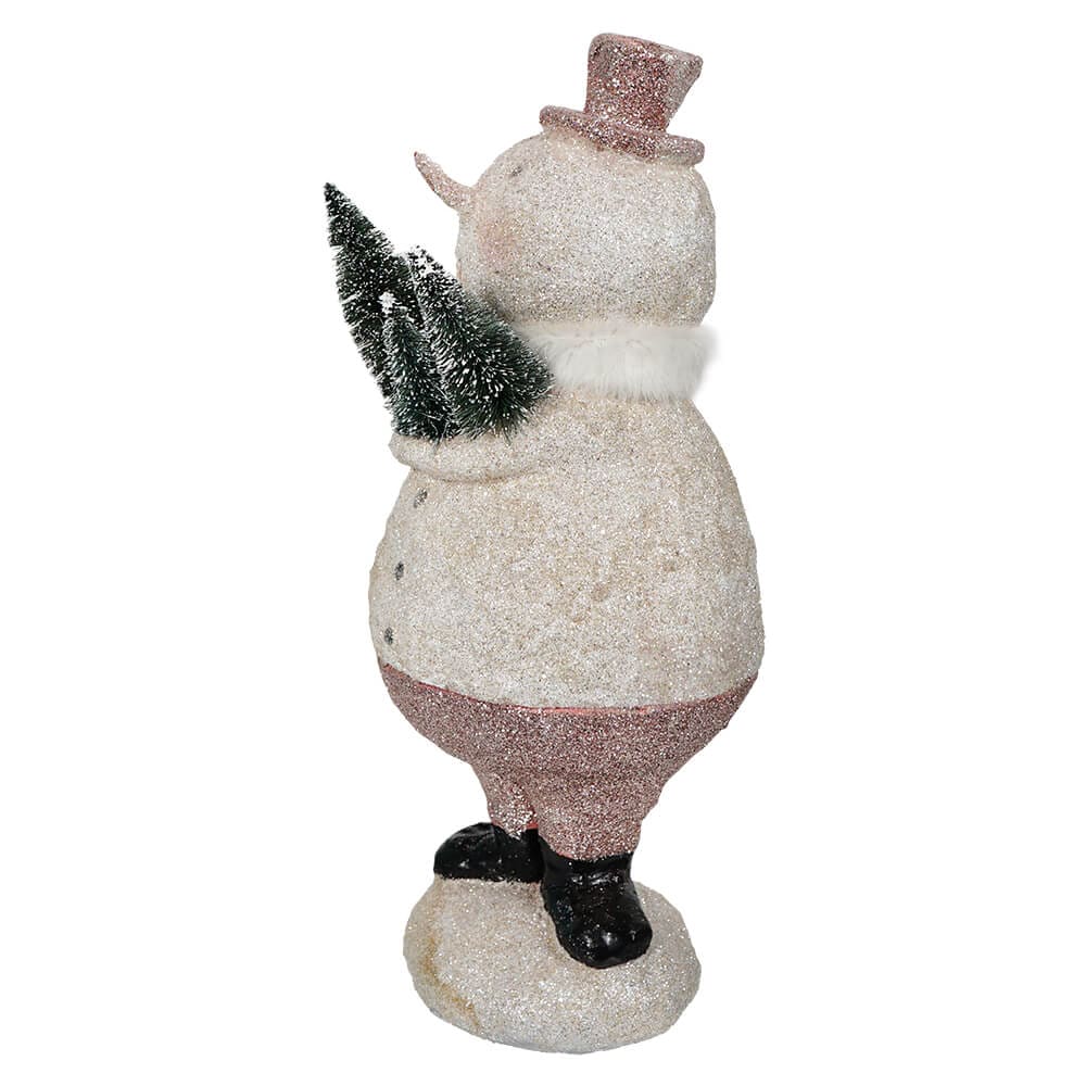 Sparkle Snowman Holding Trees