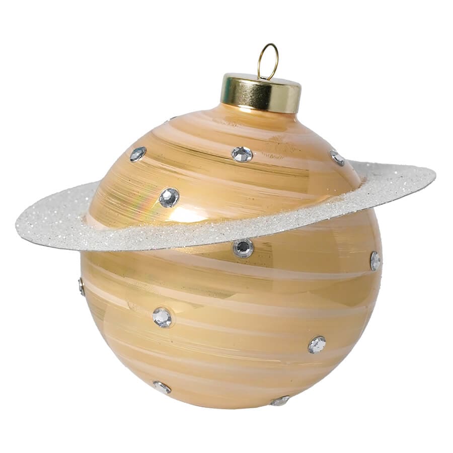 Sparkling Saturn Round Ornament