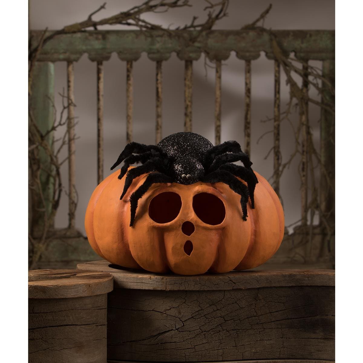 Spider on Pumpkin JOL - Halloween