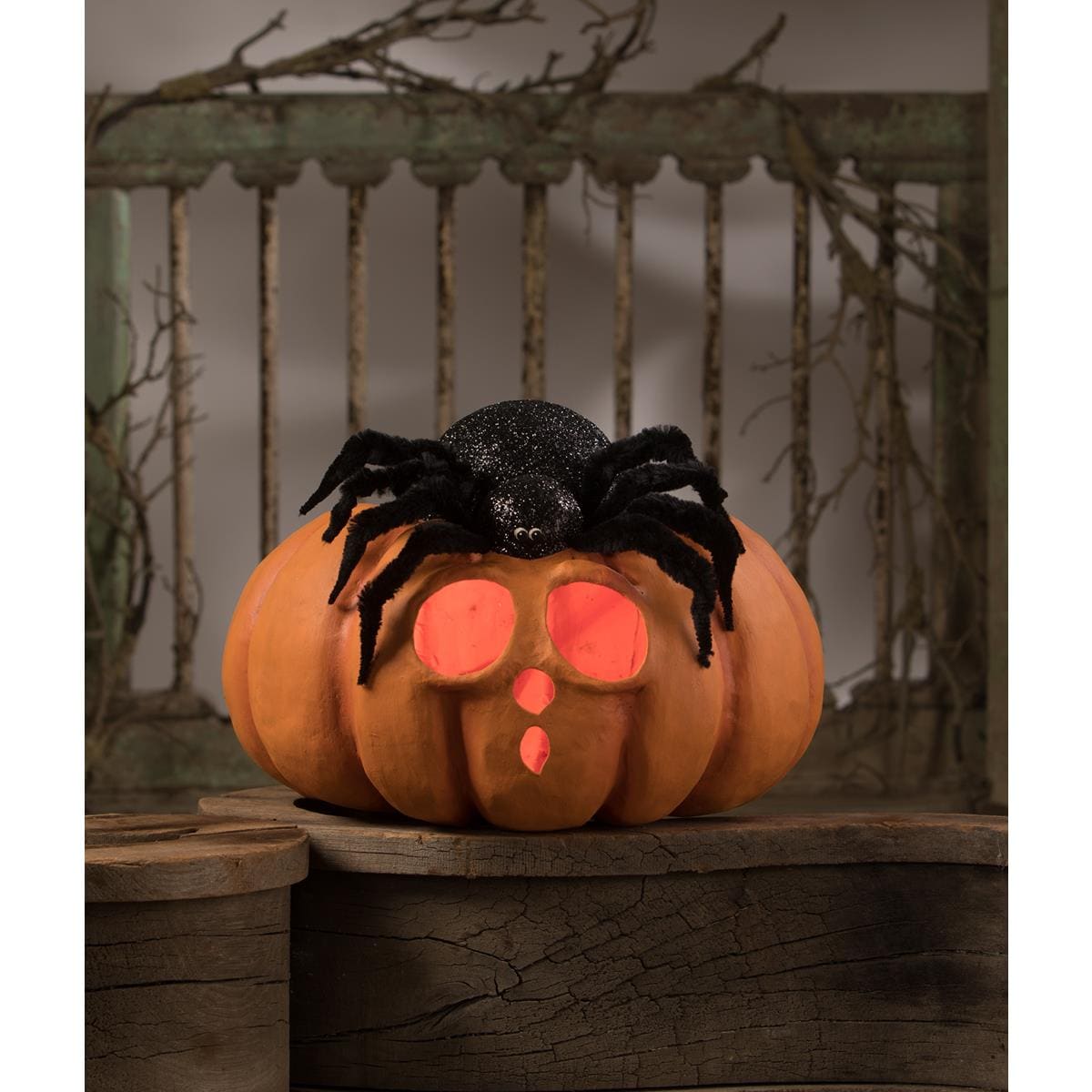 Spider on Pumpkin JOL - Halloween