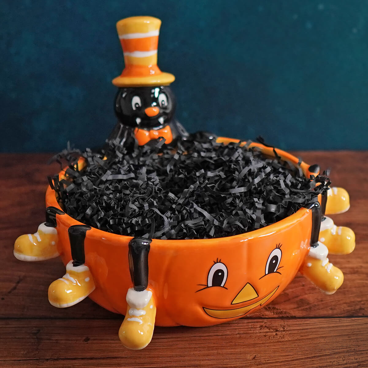 Spider & Pumpkin Candy Bowl - Halloween