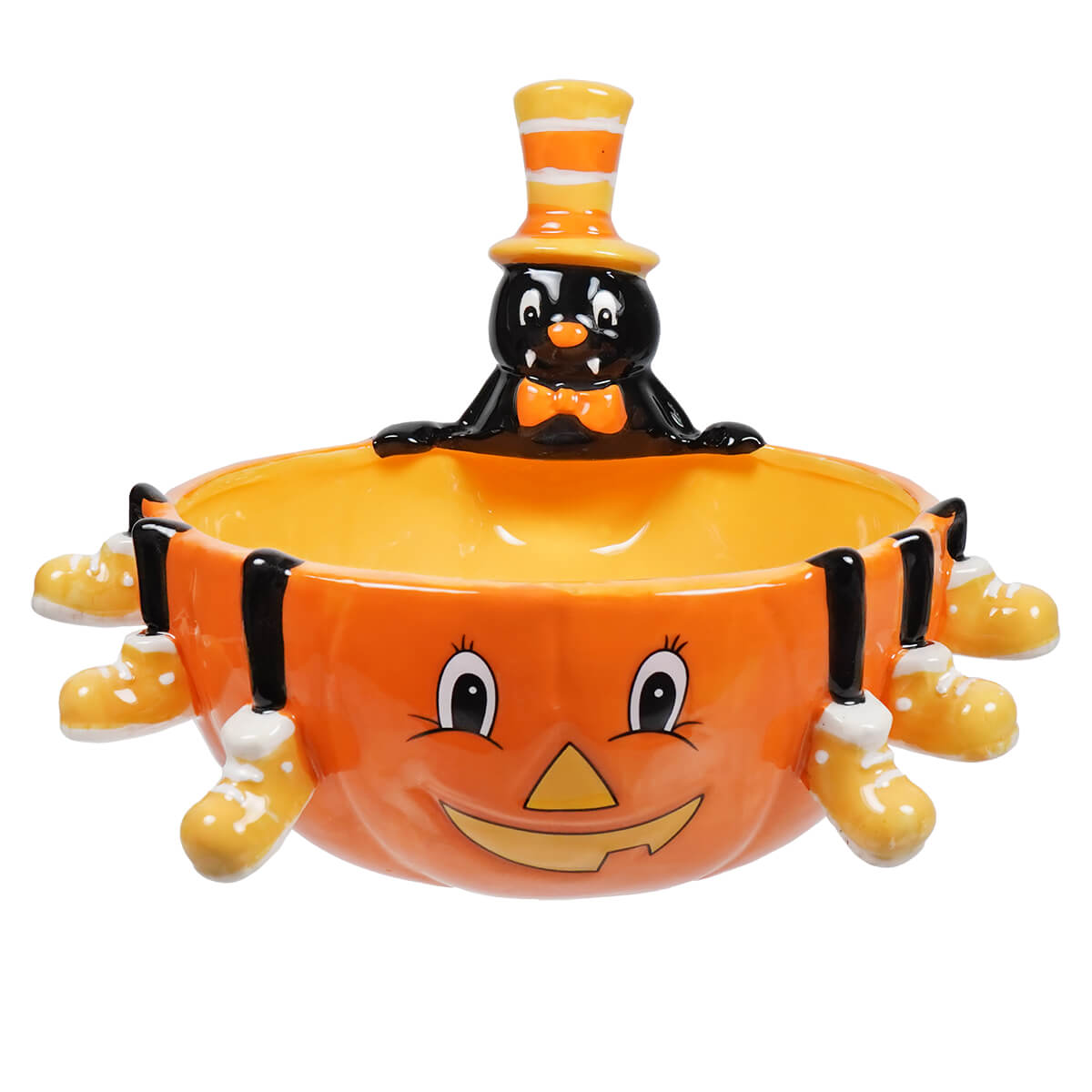 Spider & Pumpkin Candy Bowl - Halloween