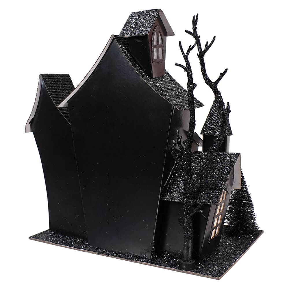 Spooky Black Lighted Haunted House - Halloween