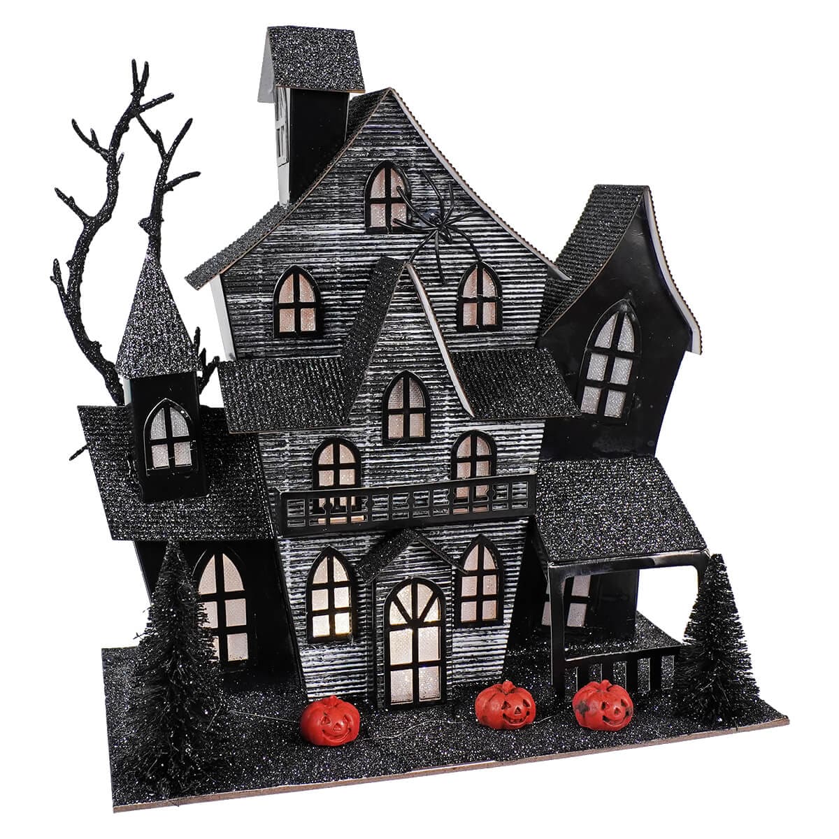 Spooky Black Lighted Haunted House - Halloween