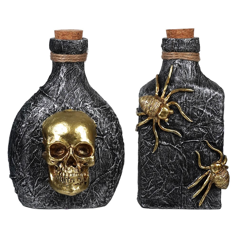 Spooky Poison Skull & Spider Jars Set/2 - Halloween