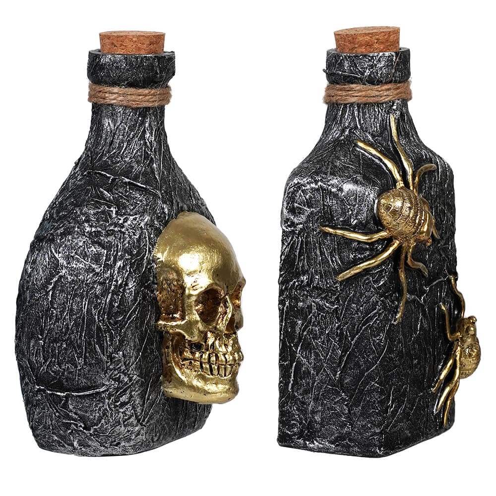 Spooky Poison Skull & Spider Jars Set/2 - Halloween