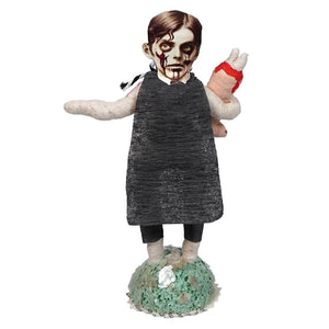 Spun Cotton Halloween Zombie Boy With Severed Leg Figure - Halloween