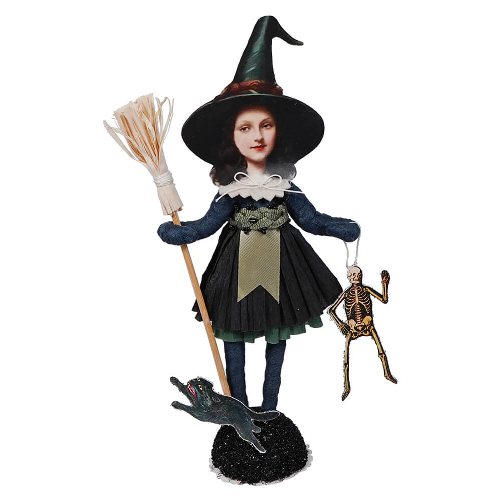 Spun Cotton Witch Craft Figure - Halloween