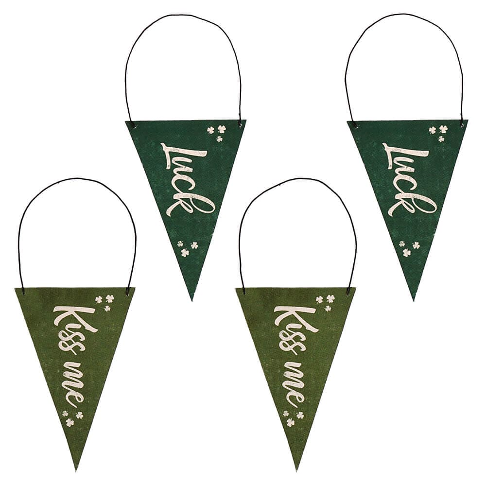 St. Pat's Pennant Flag Ornaments Set/4