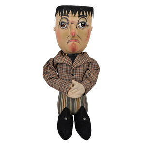 Handcrafted carlos stein frankenstein doll with painted face wearing brown plaid jacket by joe spencer halloween dolls & decor