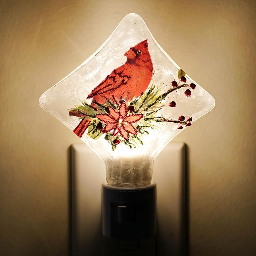 Star Glass Cardinal Night Light