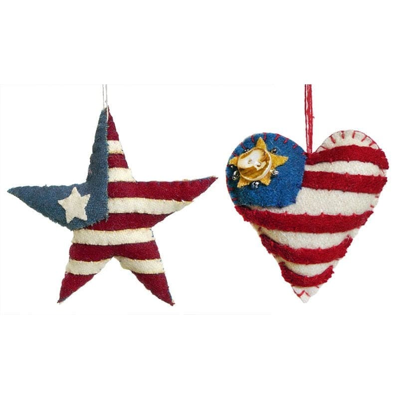 Star & Heart Ornaments Set/2