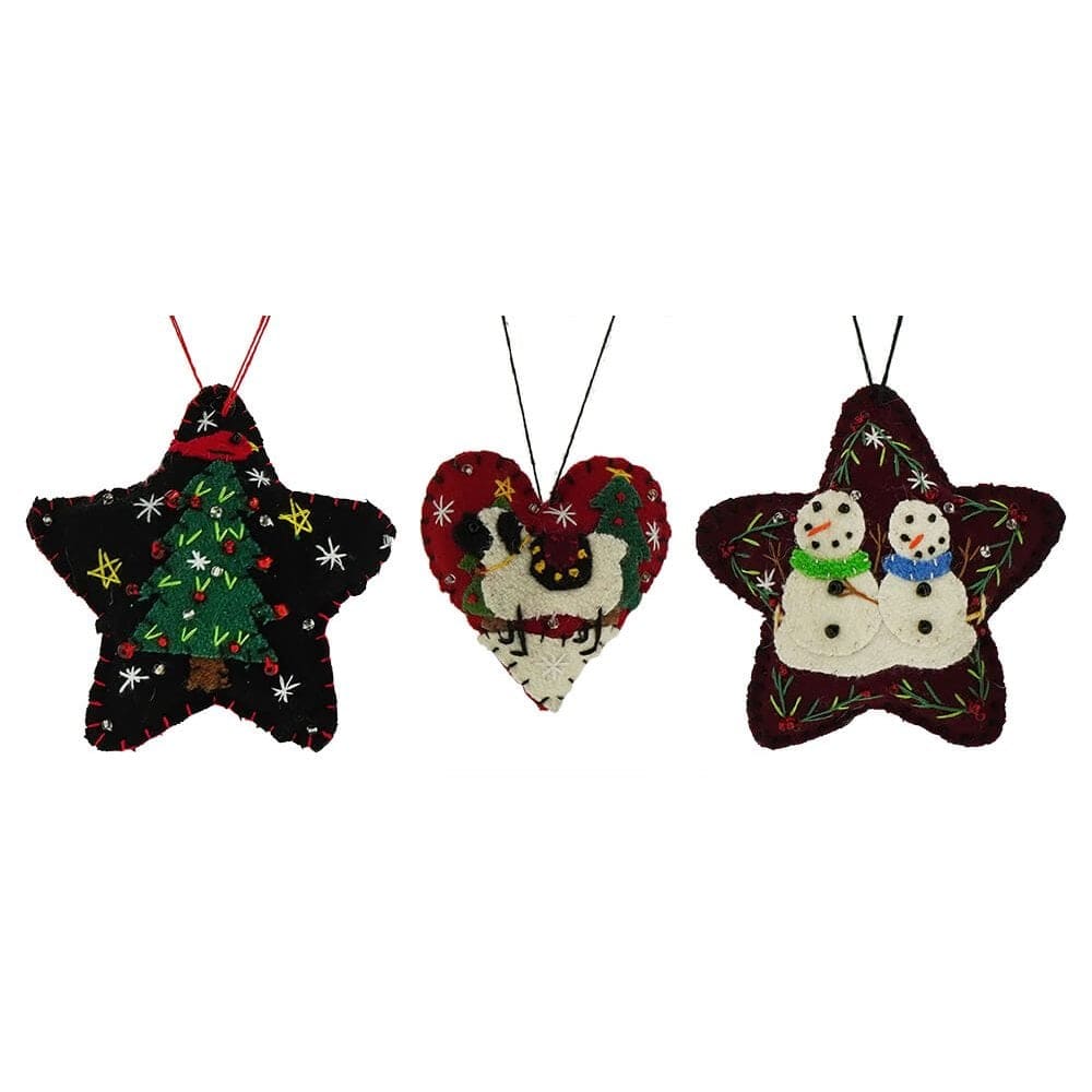 Stars & Heart Ornaments Set/3