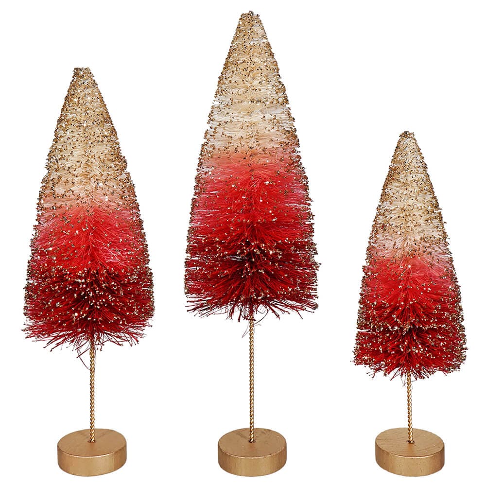 Strawberries & Cream Bottle Brush Trees Set/3