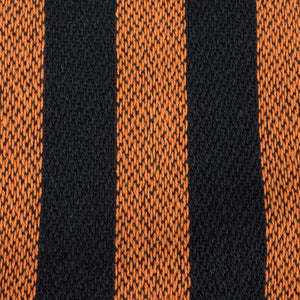 Black and orange striped knit tie featured on a striped halloween runner perfect for holiday table runners and halloween runners