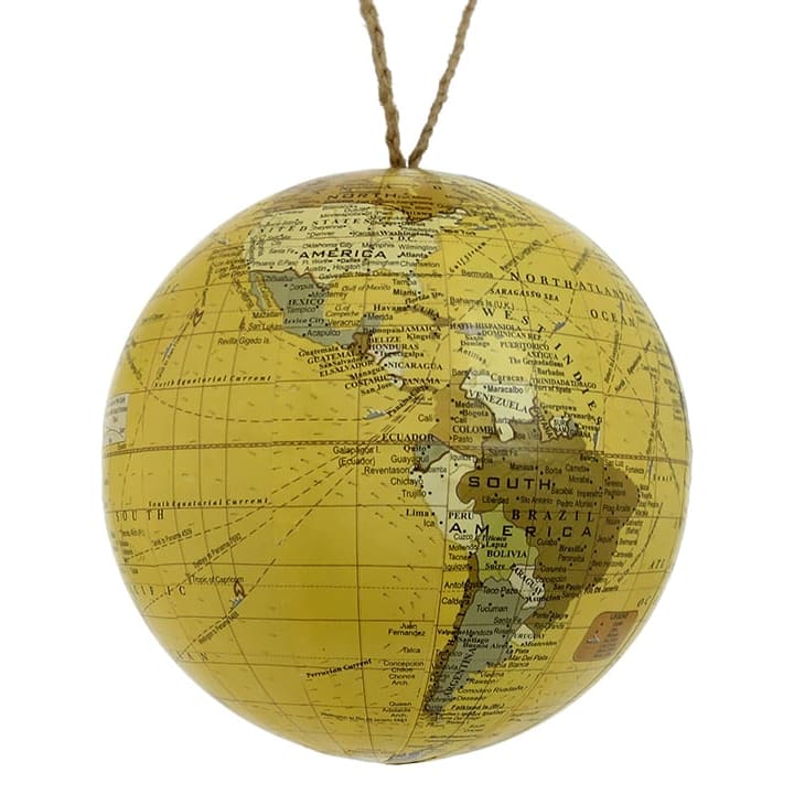 Tan Earth Globe Ornament