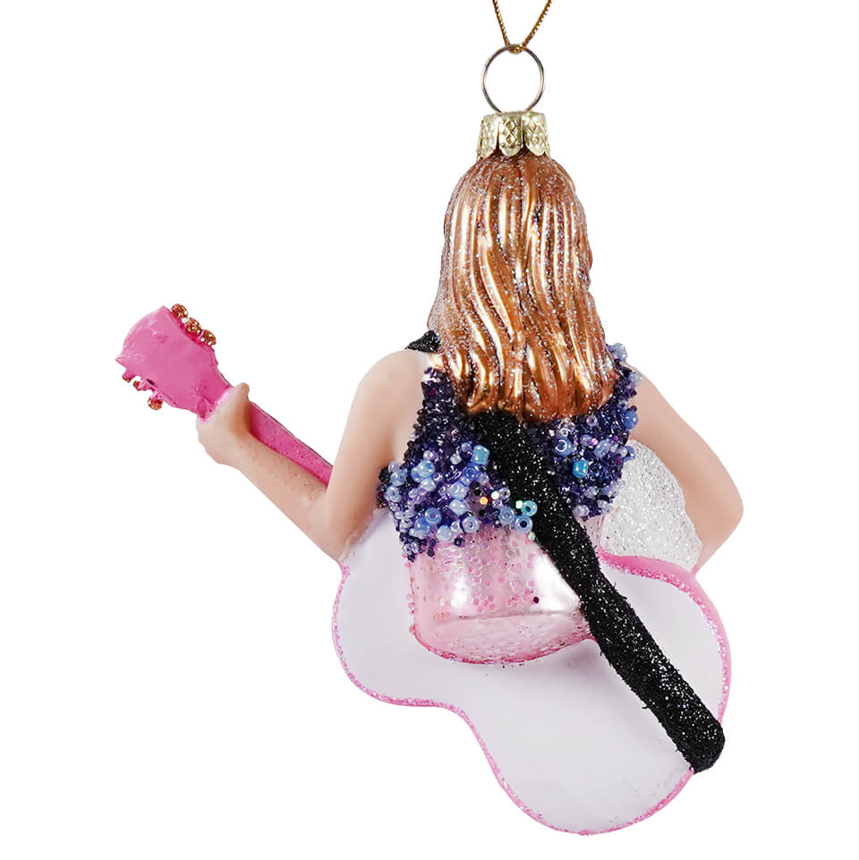 Taylor Swift Playing Guitar Glass Ornament - Christmas