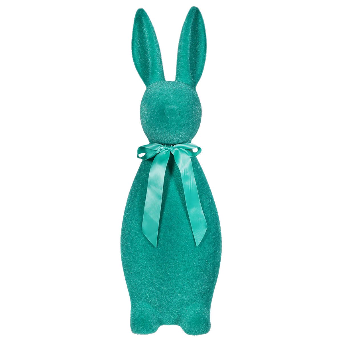 Teal Flocked Button Nosed Bunny