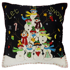 Ten Snowmen Pyramid Pillow