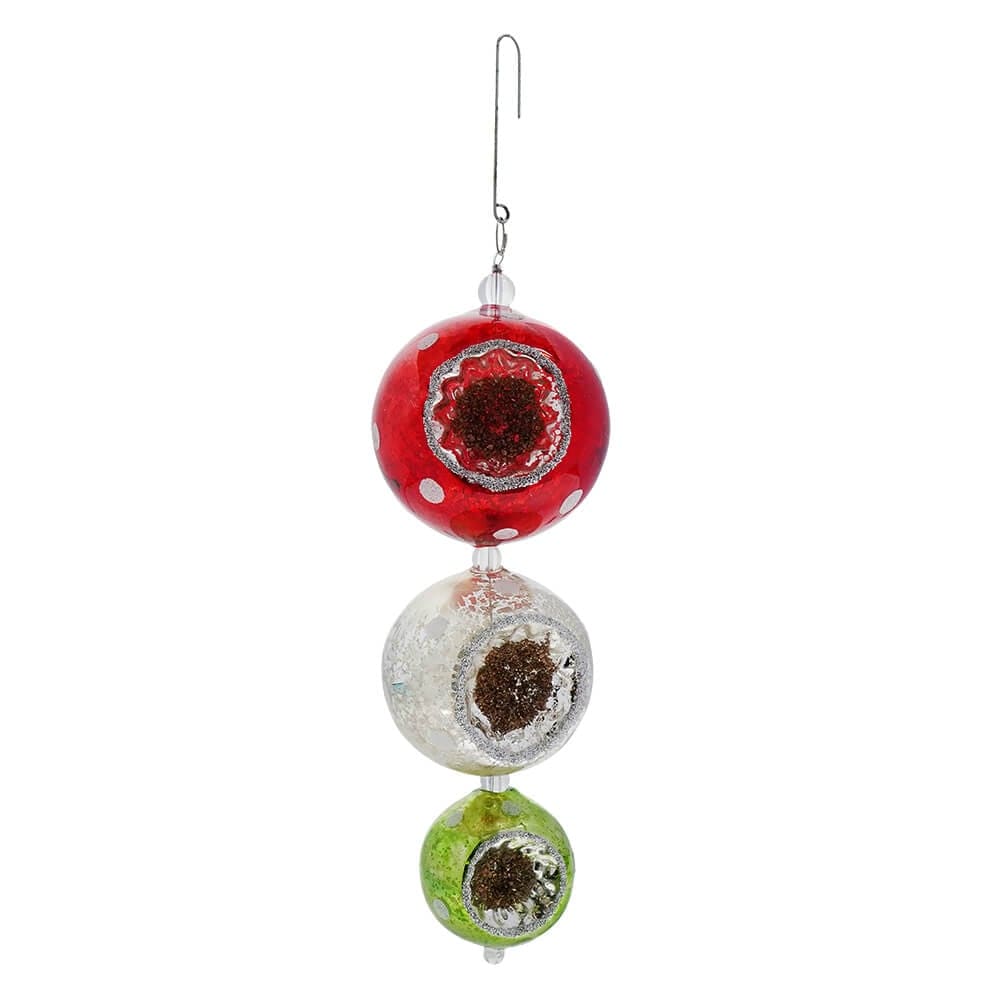 Three Ball Drop With Polka Dots Ornament