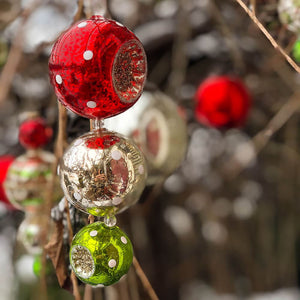 Three Ball Drop With Polka Dots Ornament