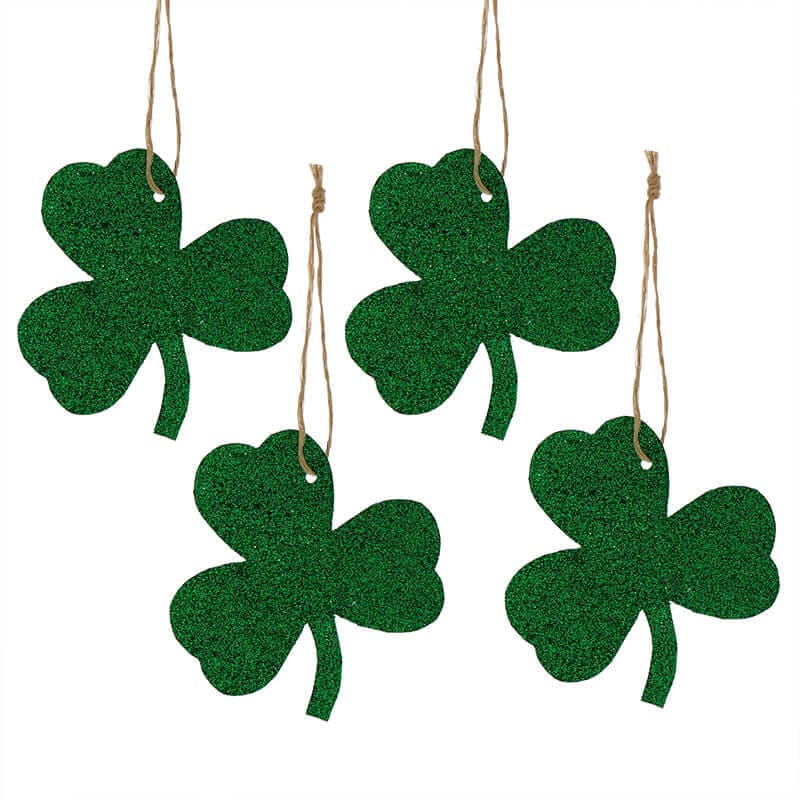 Tin Shamrock Ornaments Set/4